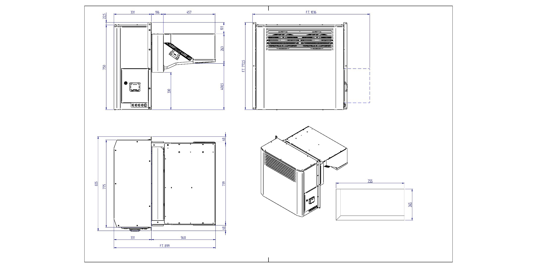 BD2251MA30P11 Weatherproof Wall Mounted Chiller 1 ph- Nom: 1713 W - Image 2